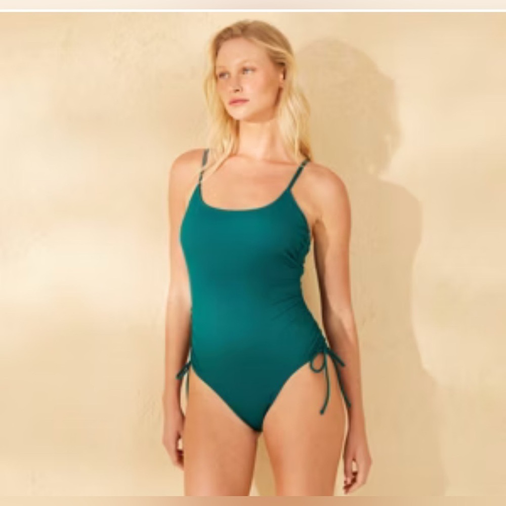 Shade & Shore Green One Piece Swimsuit Athletic Cut